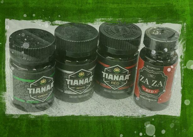 4 bottles of tianeptine packaged with different brand names including, Tianaa and Za Za Red