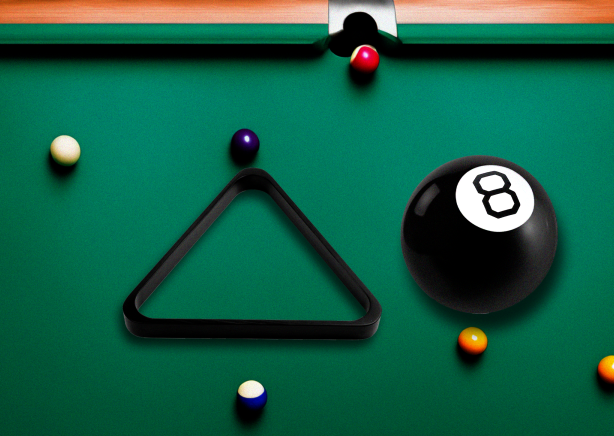 pool table with 8 ball