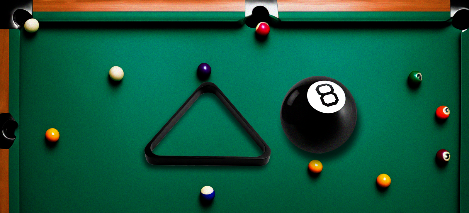 pool table with large 8 ball