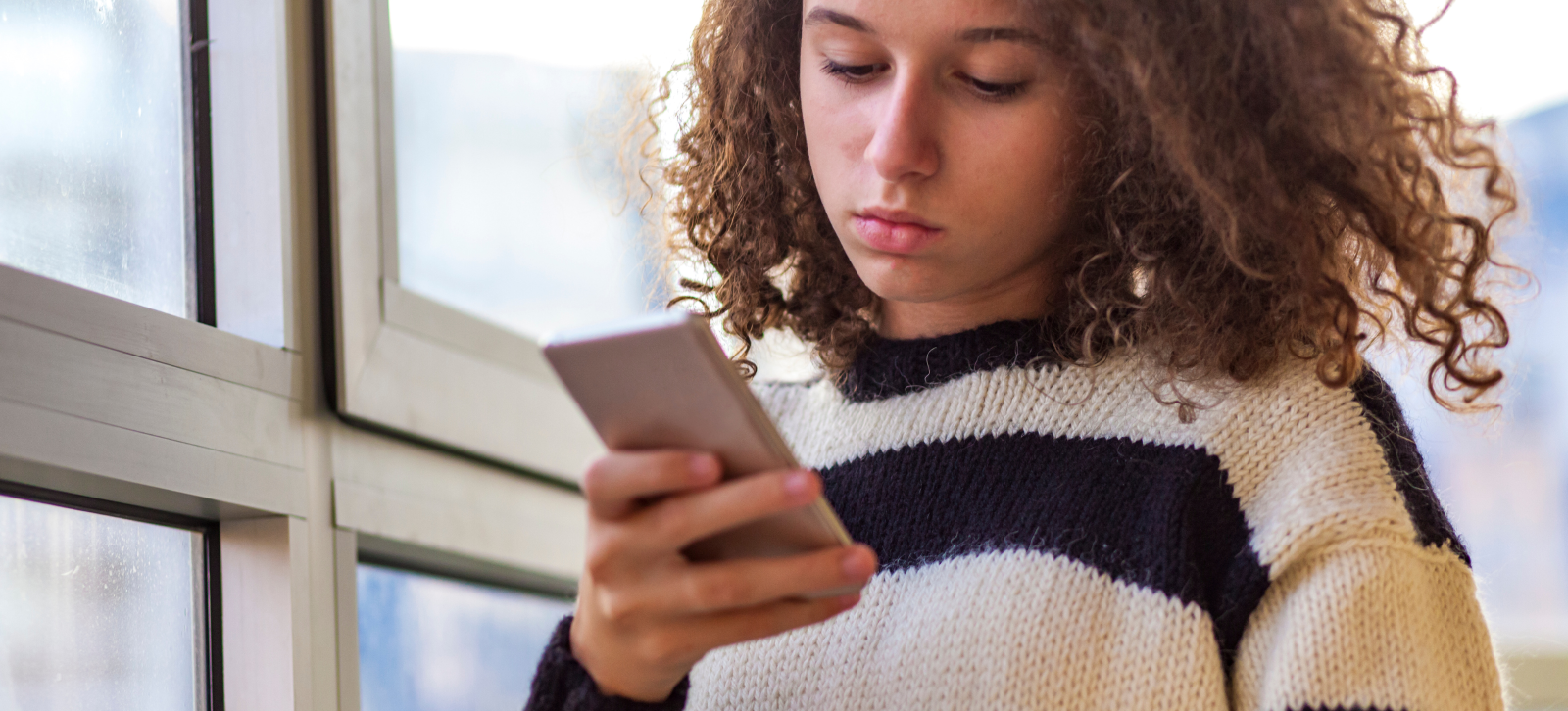 A girl on her phone.